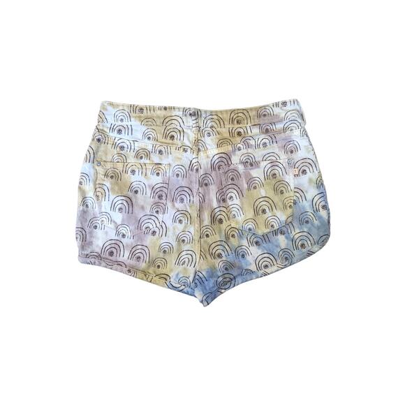 Anthropologie Hannah Leathers Rainbow High Rise Shorts Colorful Pilcro Hippie 32 - Picture 5 of 7